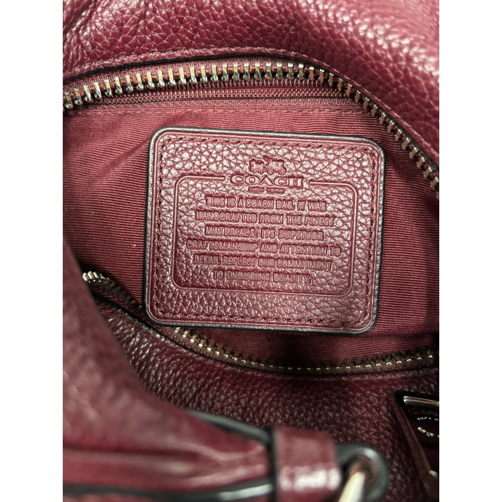Coach Burgundy Harley East West Pebbled Leather Hobo F38250 #76955 - Picture 11 of 13